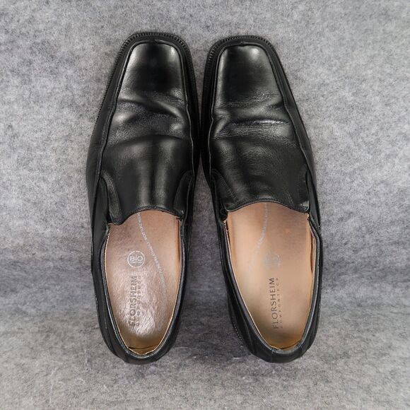 Florsheim Shoes Mens 8.5 Loafer Slip On Classic Black Leather Square Toe Comfort main image 12
